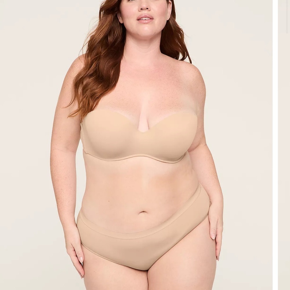 Cacique Lane Bryant   Multi Way Boost Strapless Bra 44D Cafe Mocha